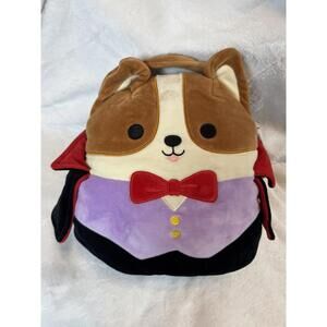Squishmallows Reginald Vampire Corgi Treat Pail Official Plush trick or treat